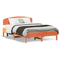 Bed met matras massief grenenhout wasbruin 140x190 cm 2