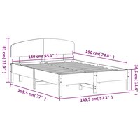 Bed met matras massief grenenhout wasbruin 140x190 cm 9