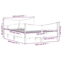 Bed met matras massief grenenhout wasbruin 140x190 cm 9