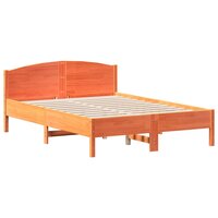 Bed met matras massief grenenhout wasbruin 140x190 cm 2