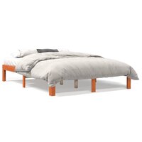 Bed met matras massief grenenhout wasbruin 140x190 cm 2