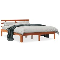 Bed met matras massief grenenhout wasbruin 140x190 cm 2