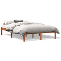 Bed met matras massief grenenhout wasbruin 140x190 cm 2