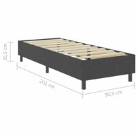Boxspringframe stof grijs 90x200 cm 8