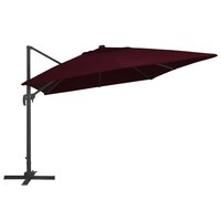 Zweefparasol met LED-verlichting 400x300 cm bordeauxrood 3