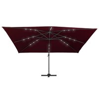 Zweefparasol met LED-verlichting 400x300 cm bordeauxrood 4