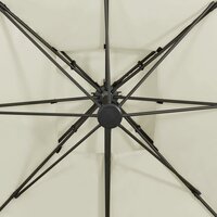 Zweefparasol met dubbel dak 300x300 cm zandkleurig 8