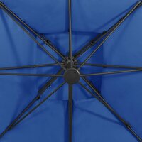 Zweefparasol met dubbel dak 300x300 cm azuurblauw 8