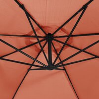 Zweefparasol met LED-verlichting en stalen paal terracottakleur 8