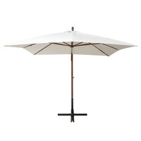 Zweefparasol met houten paal 300x300 cm wit 2