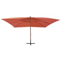 Zweefparasol met houten paal 400x300 cm terracottakleurig 2