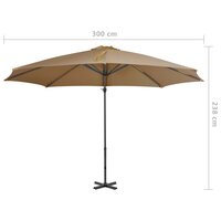 Zweefparasol met aluminium paal 300 cm taupe 8