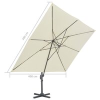 Zweefparasol met aluminium paal 400x300 cm zandkleurig 9