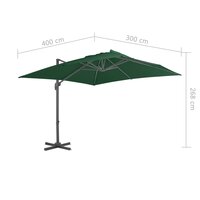 Zweefparasol met aluminium paal 400x300 cm groen 9