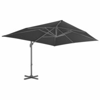 Zweefparasol met aluminium paal 4x3 m zwart 2