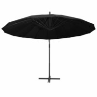 Zweefparasol met aluminium paal 3 m zwart 3