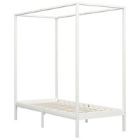 Hemelbedframe massief grenenhout wit 90x200 cm 2