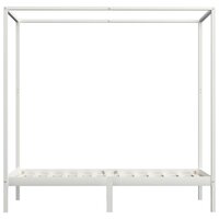 Hemelbedframe massief grenenhout wit 90x200 cm 3
