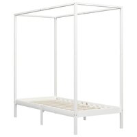 Hemelbedframe massief grenenhout wit 100x200 cm 2