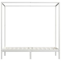 Hemelbedframe massief grenenhout wit 100x200 cm 3