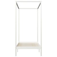 Hemelbedframe massief grenenhout wit 100x200 cm 4