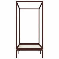Hemelbedframe massief grenenhout donkerbruin 90x200 cm 4