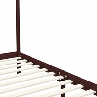 Hemelbedframe massief grenenhout donkerbruin 90x200 cm 5