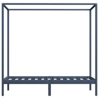 Hemelbedframe massief grenenhout grijs 90x200 cm 4