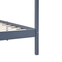 Hemelbedframe massief grenenhout grijs 90x200 cm 6