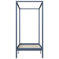 Hemelbedframe massief grenenhout grijs 100x200 cm 3