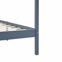 Hemelbedframe massief grenenhout grijs 100x200 cm 6