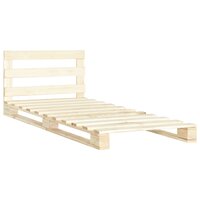 Bedframe pallet massief grenenhout 90x200 cm 2