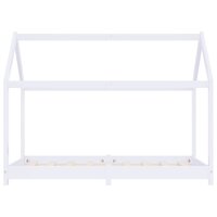 Kinderbedframe massief grenenhout wit 80x160 cm 4