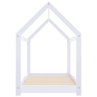 Kinderbedframe massief grenenhout wit 80x160 cm 5