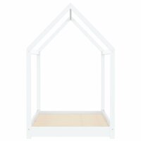 Kinderbedframe massief grenenhout wit 90x200 cm 4