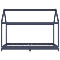 Kinderbedframe massief grenenhout grijs 70x140 cm 4