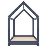 Kinderbedframe massief grenenhout grijs 80x160 cm 5