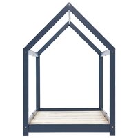 Kinderbedframe massief grenenhout grijs 90x200 cm 4