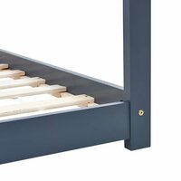 Kinderbedframe massief grenenhout grijs 90x200 cm 6