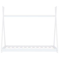 Kinderbedframe massief grenenhout wit 70x140 cm 3