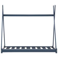 Kinderbedframe massief grenenhout grijs 80x160 cm 3