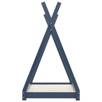 Kinderbedframe massief grenenhout grijs 90x200 cm 4