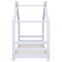 Kinderbedframe massief grenenhout wit 70x140 cm 3