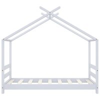 Kinderbedframe massief grenenhout wit 70x140 cm 4