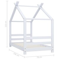 Kinderbedframe massief grenenhout wit 70x140 cm 7