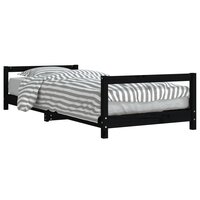 Kinderbedframe 90x200 cm massief grenenhout zwart 2