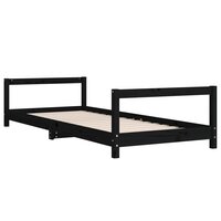 Kinderbedframe 90x200 cm massief grenenhout zwart 6