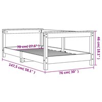 Kinderbedframe 70x140 cm massief grenenhout 9
