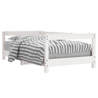 Kinderbedframe 70x140 cm massief grenenhout wit 2