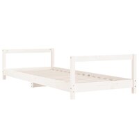 Kinderbedframe 90x190 cm massief grenenhout wit 3